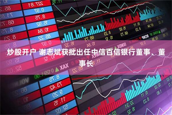 炒股开户 谢志斌获批出任中信百信银行董事、董事长