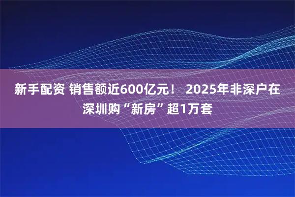 新手配资 销售额近600亿元！ 2025年非深户在深圳购“新房”超1万套